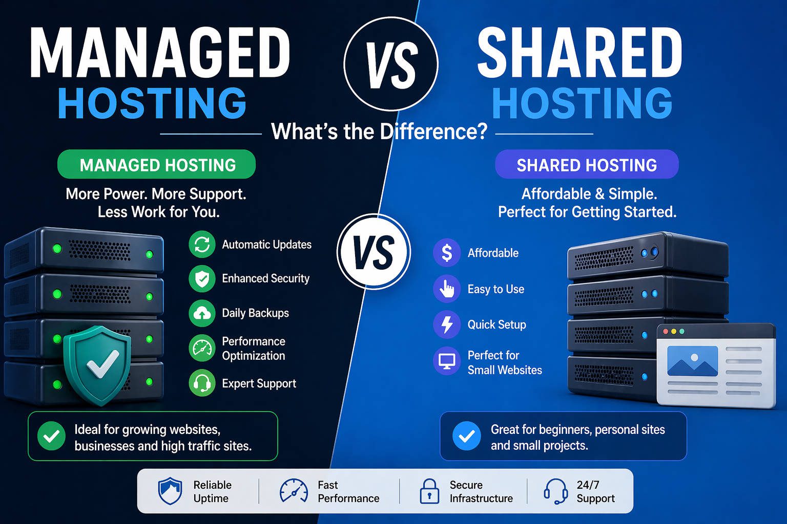 Managed vs shared hosting