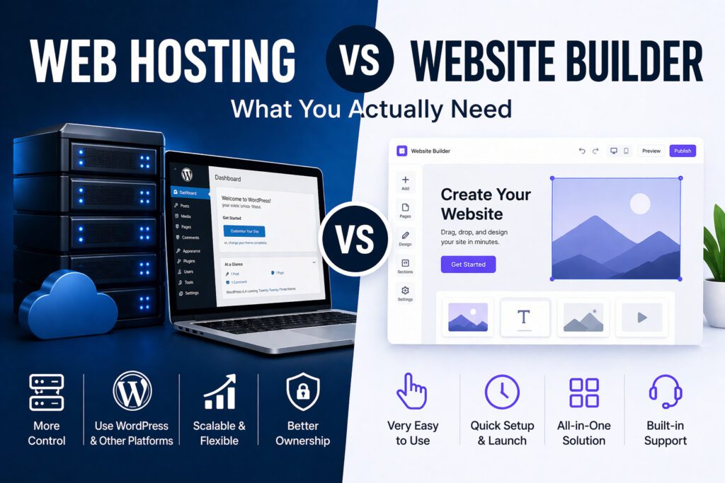 Web hosting vs website builder