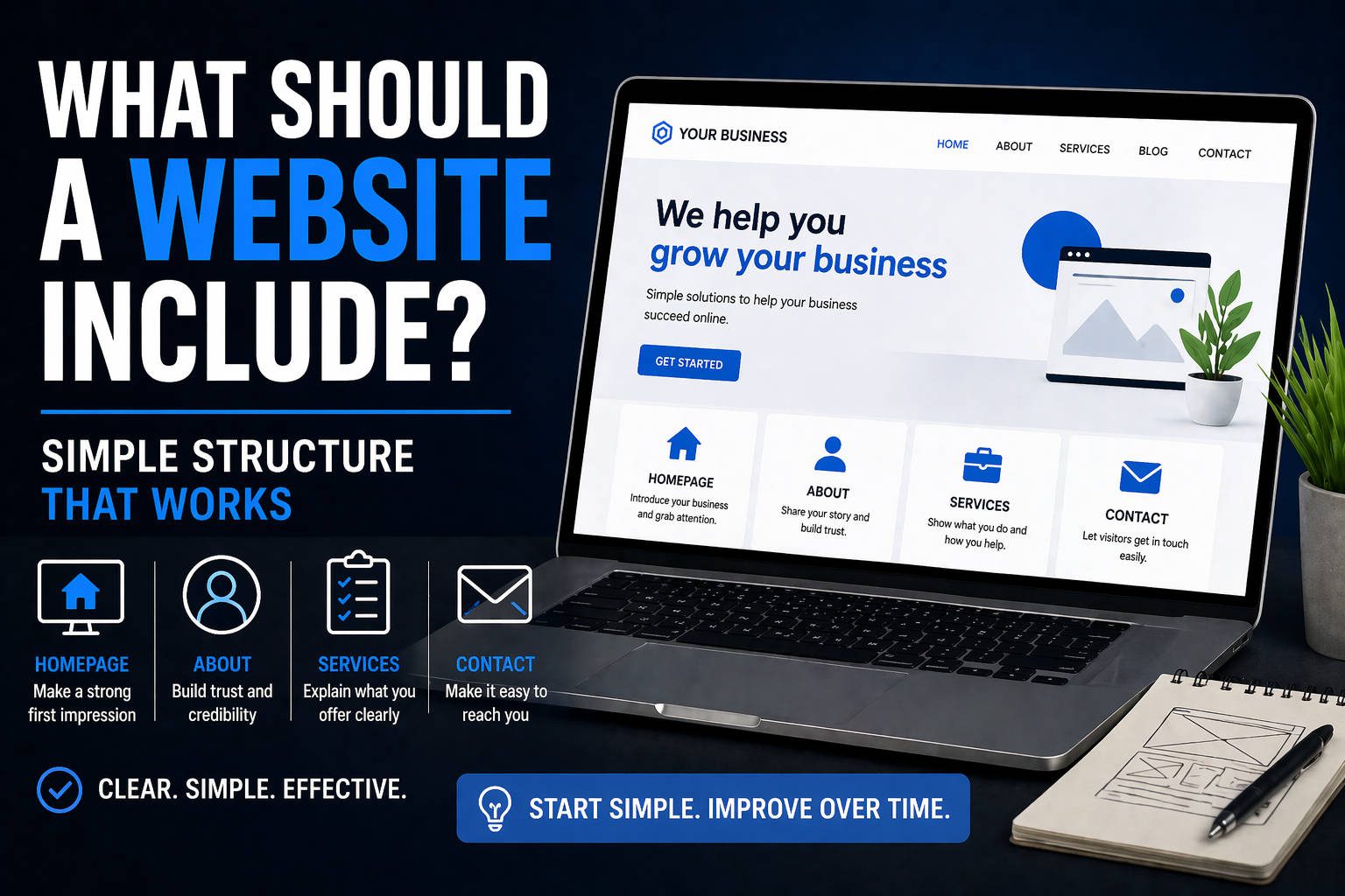 What should a website include?